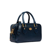 The Bridge - Bauletto medio in pelle con tracolla removibile, Blu Oltremare